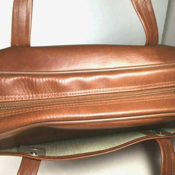 Mr Roberts RARE Vtg Brown Faux Leather Briefcase - Picture 7 of 12
